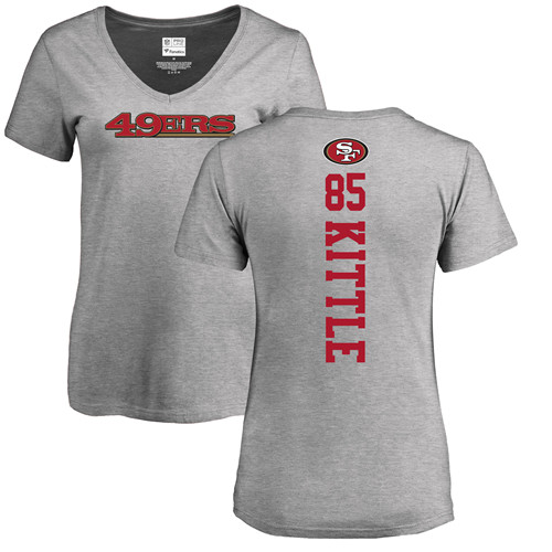 San Francisco 49ers Ash Women George Kittle Backer #85 NFL T Shirt